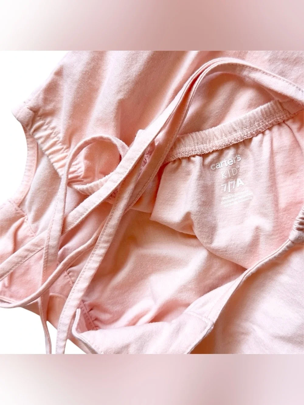 Carter's Size 7 Girls peach criss cross loose tank top cotton